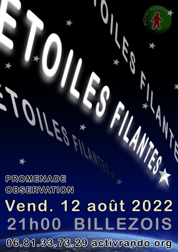 affiche de la petite rando des étoiles filantes 2022