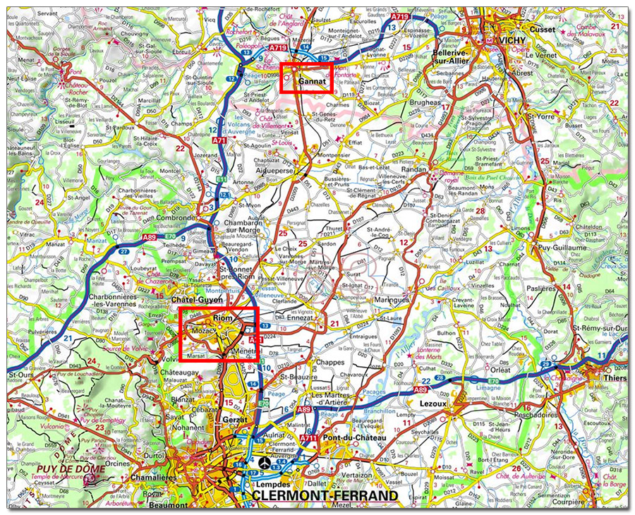 carte acces Clermont Vichy